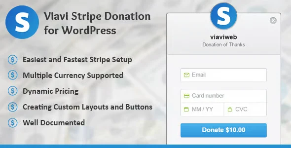 Viavi Stripe Donation for WordPress Plugin