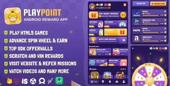 PlayPoint – Android App with Admin Panel PHP Script