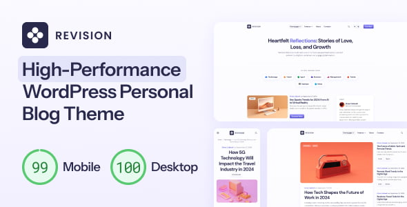 Revision – Optimized Personal Blog WordPress Theme