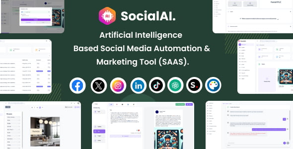 SocialAI – Artificial Intelligence Based Social Media Automation & Marketing Tool (SAAS) PHP Script