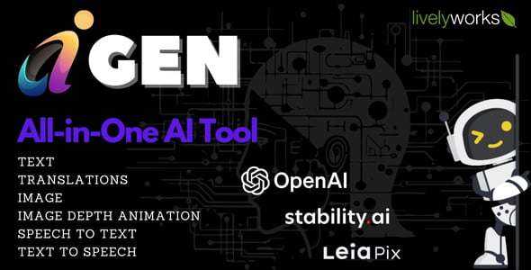 AiGen – All-in-One AI Generation Tool – Artificial Intelligence PHP Script