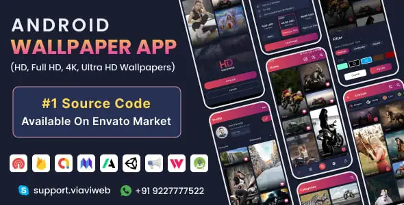 Android Wallpapers App (HD, Full HD, 4K, Ultra HD Wallpapers) e Admin PHP Script