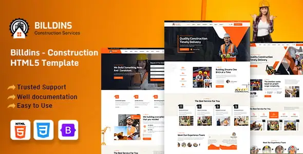 Billdins – HTML5 Construction & Business Template