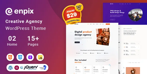 Enpix – Digital Agency Creative Portfolio Theme WordPress