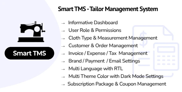 Smart TMS SaaS – Tailor Management System PHP Script