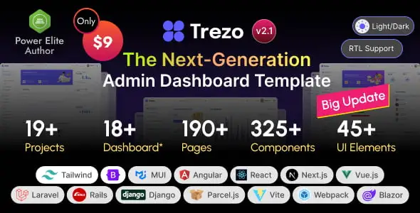 Trezo – Bootstrap, React, Angular, Vue, Laravel & Rails Admin Dashboard HTML Template