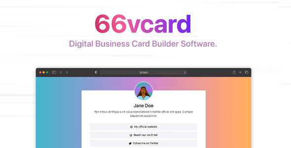 66vcard – Digital Business Card Builder (SAAS) PHP Script