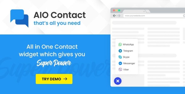 AIO Contact – All in One Contact Widget WordPress