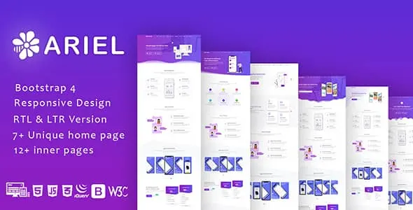 Ariel – App Landing Page Template HTML + RTL