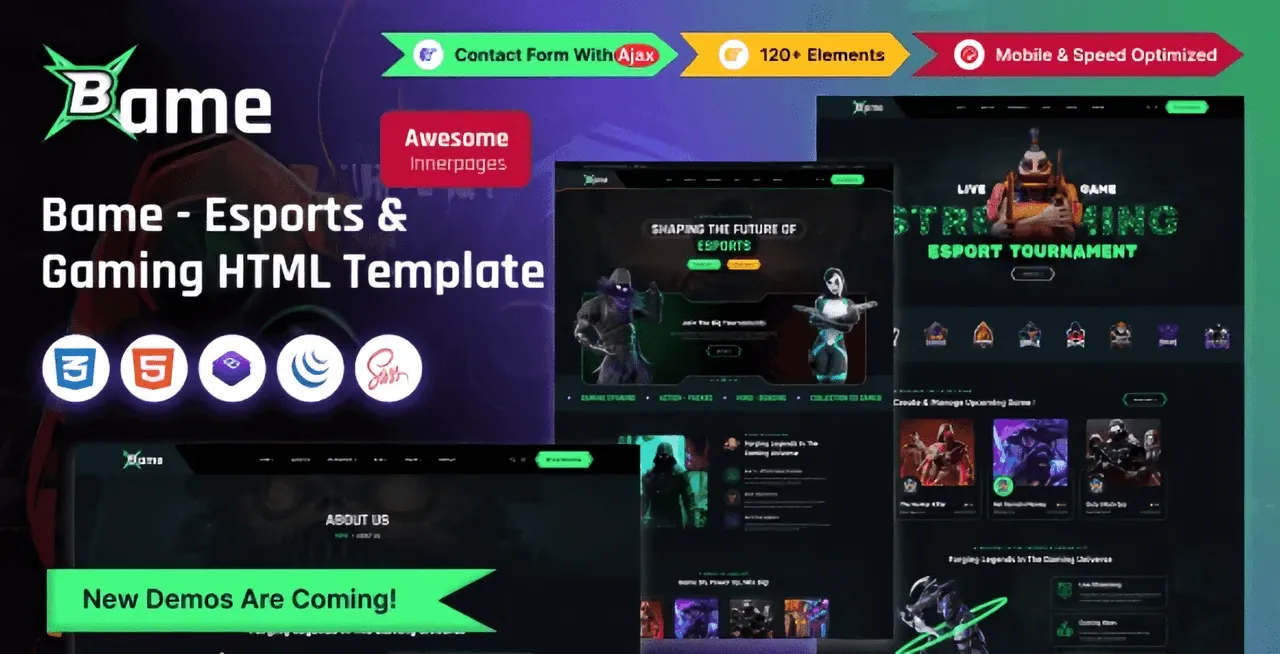 Bame – Esports & Gaming HTML Template