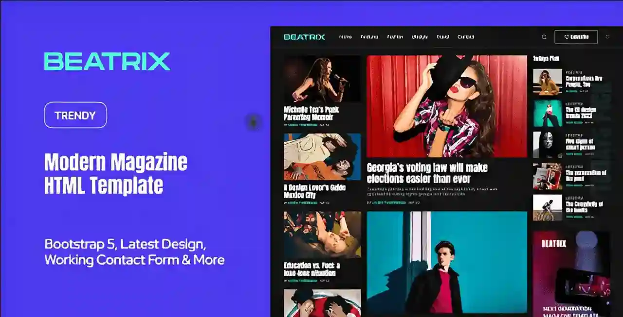 Beatrix – Magazine HTML Template