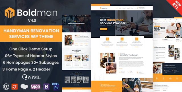 Boldman – Handyman Renovation Services WordPress Theme