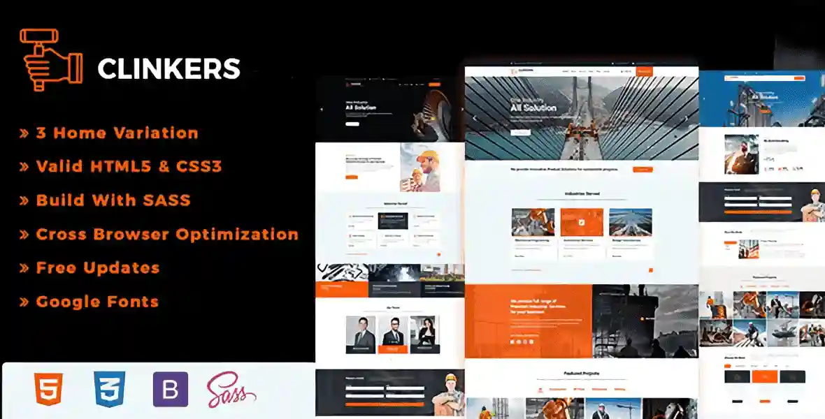 Clinkers – Industrial Industry & Factory Template HTML