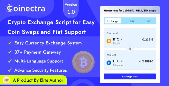 Coinectra – Buy, Sell and Crypto Currency Exchange PHP Script