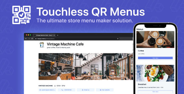 EasyQR – Touchless QR Menu Creator Software PHP Script