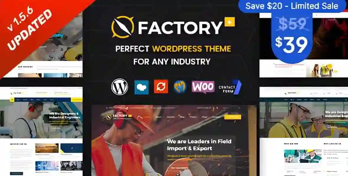 Factory Plus – Industry and Construction WordPress Theme