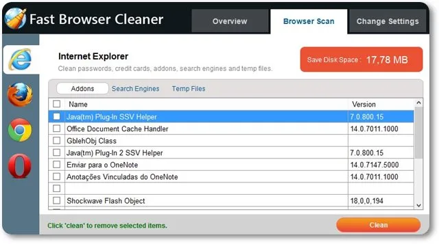 Fast Browser Cleaner