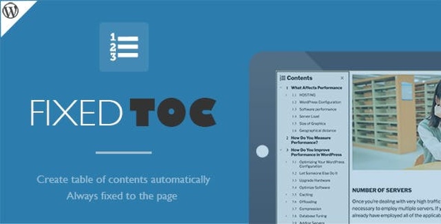 Fixed TOC – table of contents for WordPress plugin