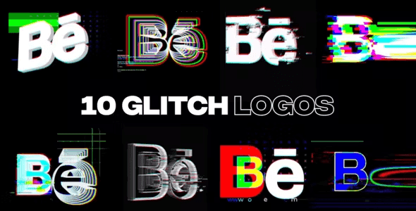 Glitch Logos 10 in 1