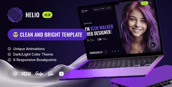 Helio – Coming Soon and Landing Page Template HTML