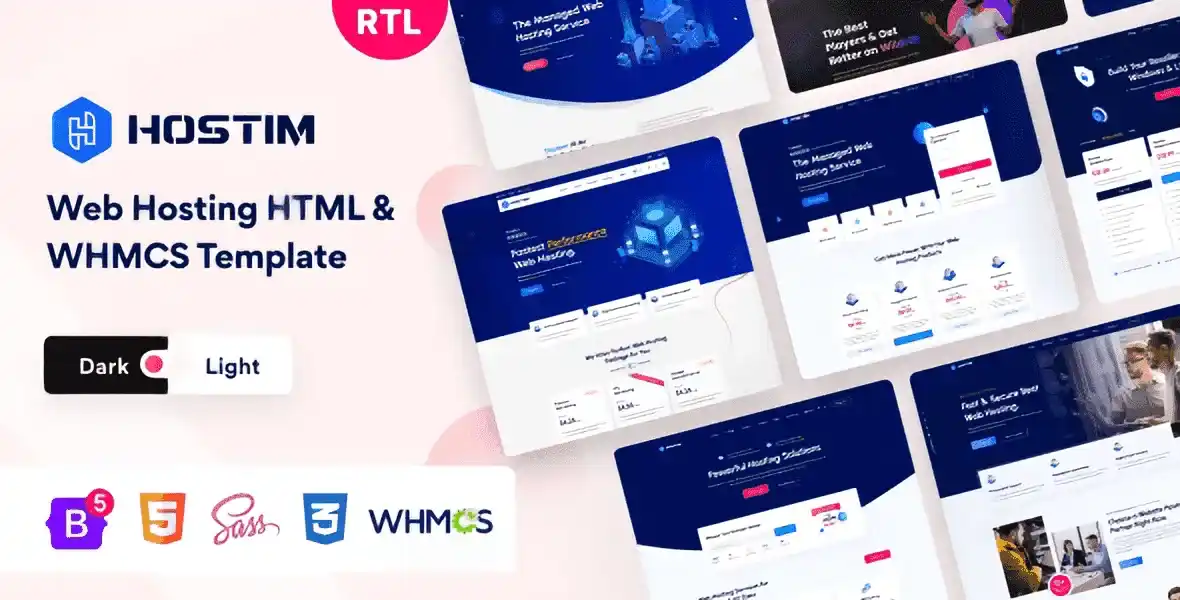 Hostim – Web Hosting Services HTML Template with WHMCS