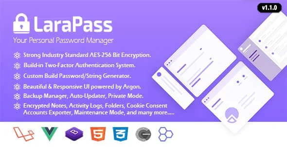 Larapass – Seu Gerenciador De Senhas Pessoais Script PHP