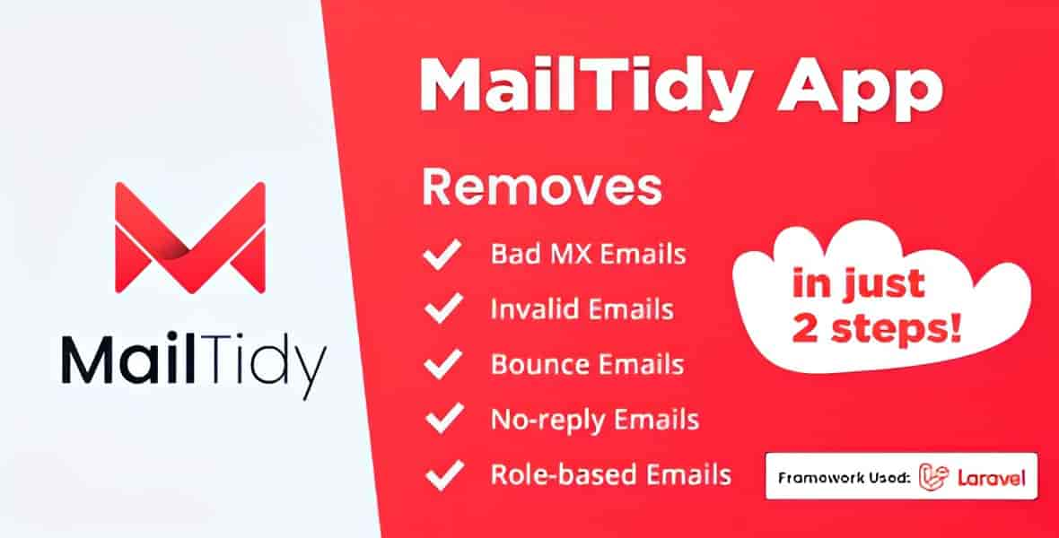 MailTidy – Email List Cleaner SAAS Application PHP