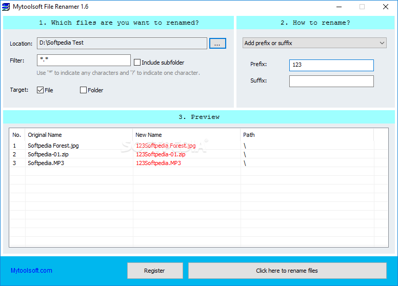 Mytoolsoft File Renamer