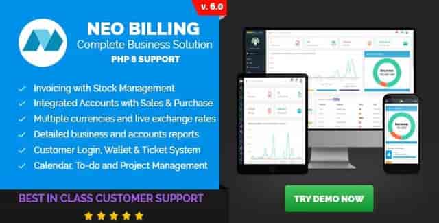 Neo Billing – Accounting, Invoicing And CRM Software PHP Script