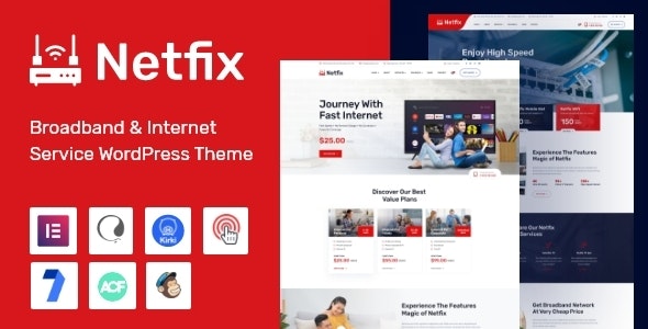 Netfix – Broadband & Internet Services WordPress Theme