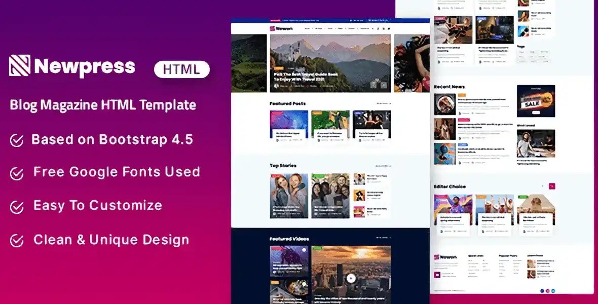 Newpress – Blog Magazine HTML Template