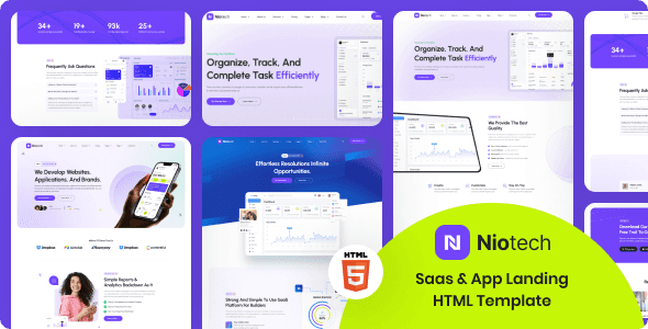 Niotech – Saas & App Landing Page Template HTML