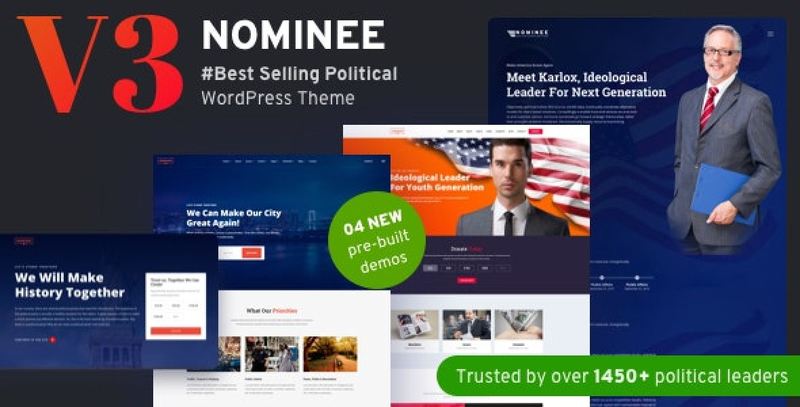 Nominee – Political WordPress Theme for Candidate/Political Leader