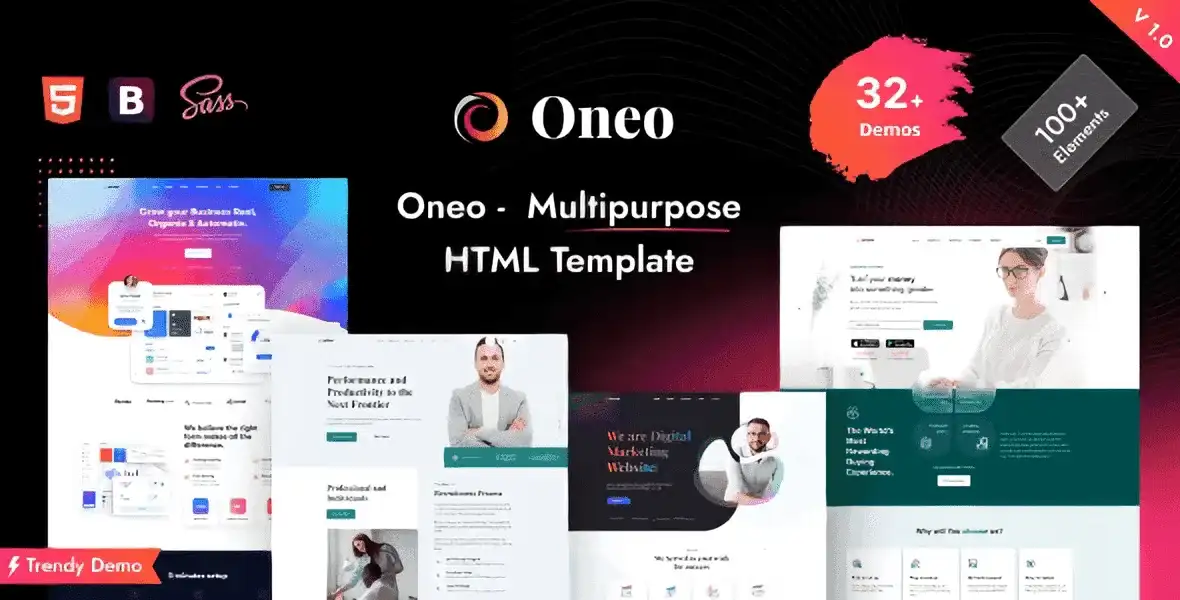 Oneo – One Page & Multipurpose Template HTML