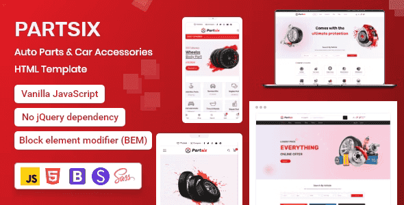 Partsix – Auto Parts & Car Accessories Shop HTML Template