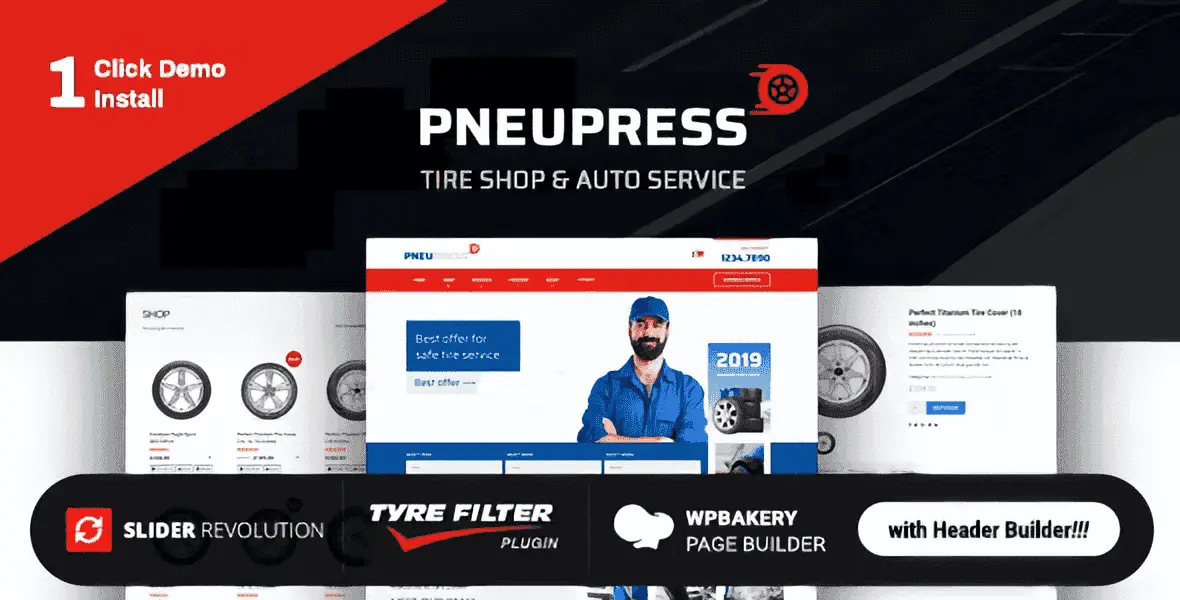 PneuPress – Tire Shop and Car Repair WordPress Theme