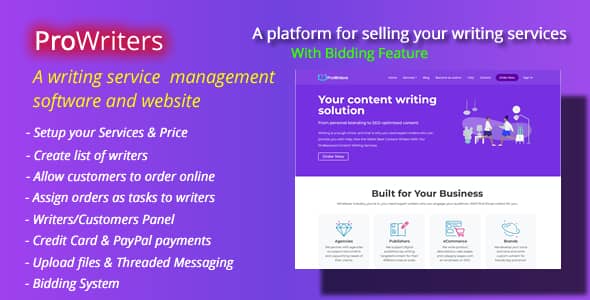 ProWriters – Sell Writing Services Online PHP Script