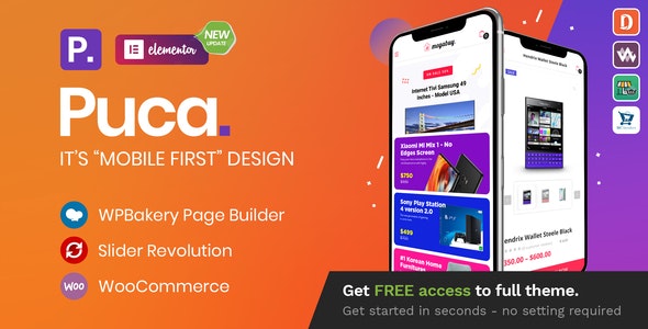 Puca – Optimized Mobile WooCommerce Theme WordPress