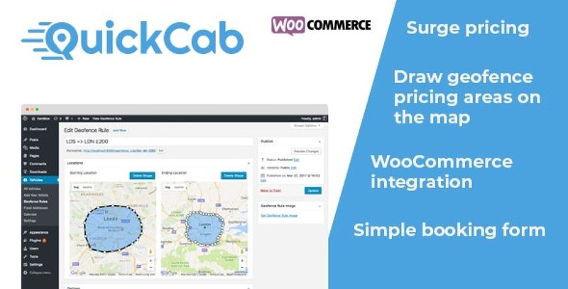 QuickCab – WooCommerce Taxi Booking Plugin WordPress