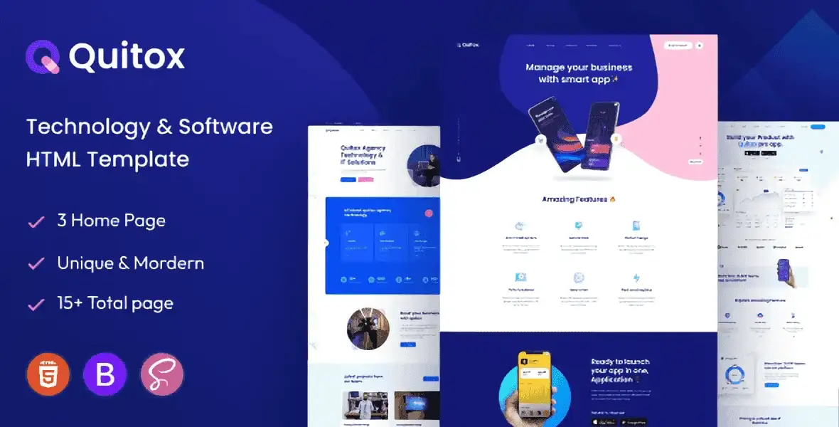 Quitox – Software & IT Solutions HTML Template ( Wasender)