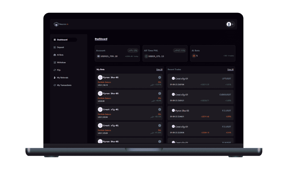 Rescron AI – AI Trading Platform PHP Script