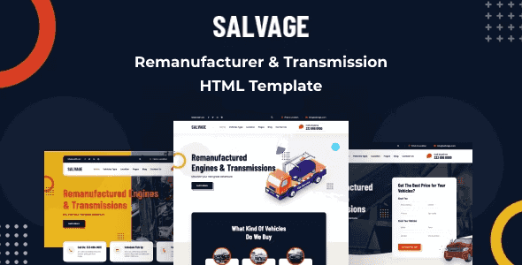 Salvage – Remanufacturer HTML Template