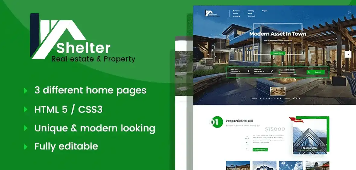 Shelter – Real Estate Template HTML