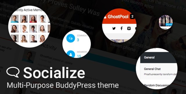 Socialize – Multi-Purpose BuddyPress Theme WordPress