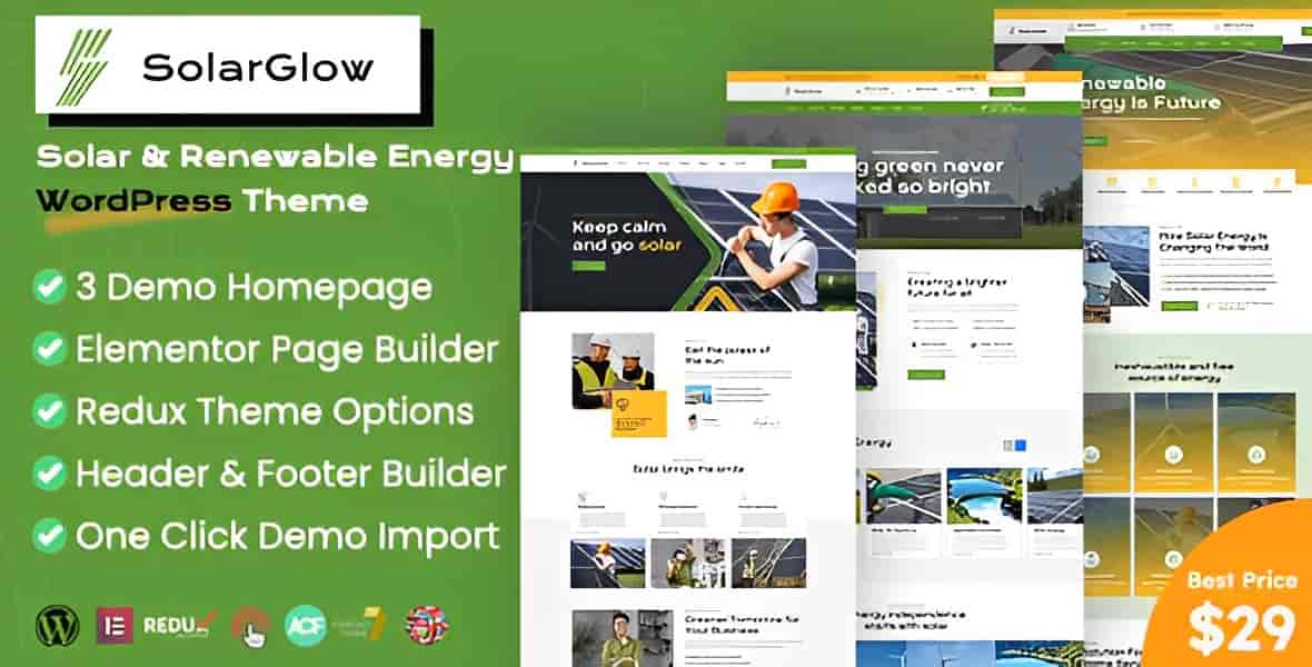 Solarglow – Solar & Renewable Energy WordPress Theme