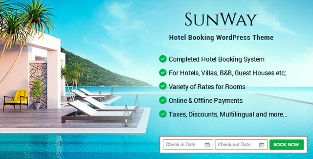 Sunway – Hotel Booking WordPress Tema