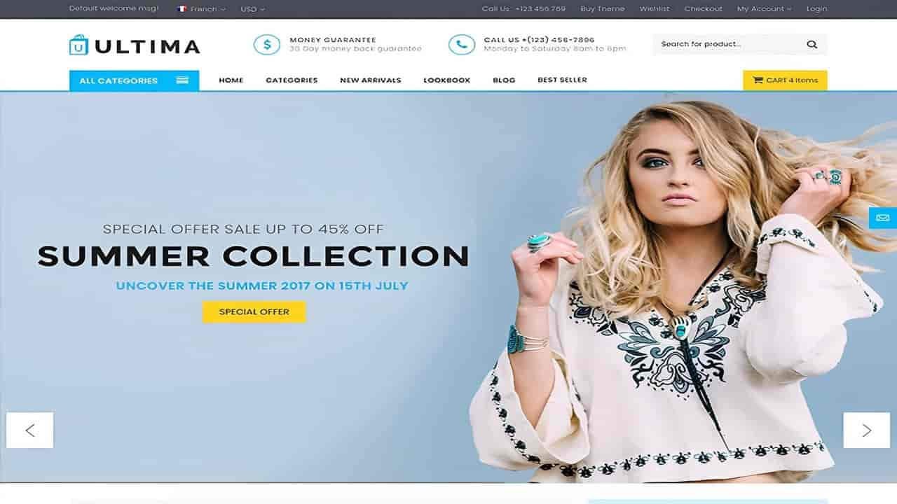 Ultima – Multipage Fashion Store Website Template HTML