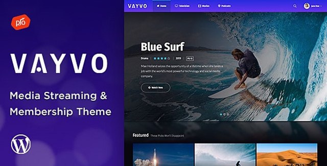 Vayvo – Media Streaming & Membership Theme Wp