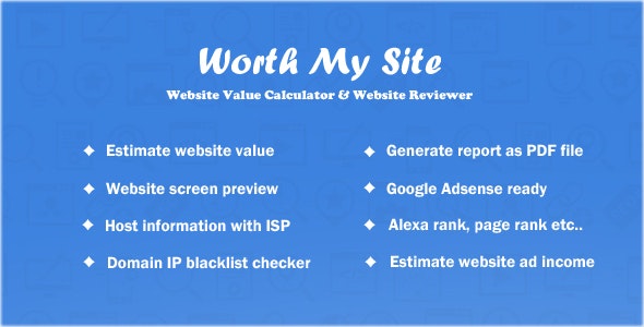 Worth My Site – Calculadora de Custos do Site PHP Script