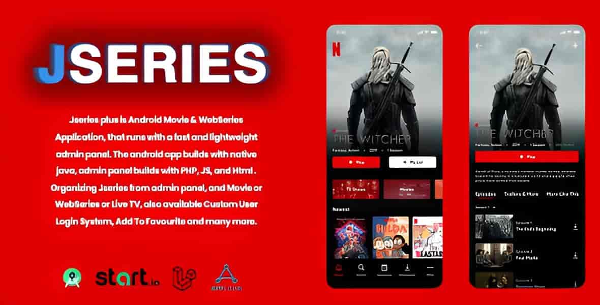 jserie + – Movies – TV Series, Anime With Laravel Admin Panel Aplicativo